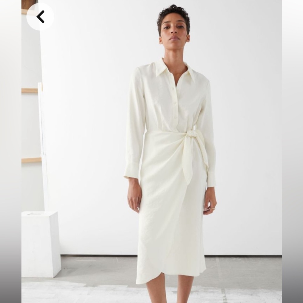 &other stories wrap Midi dress - white/ brand new with tag/ US 4